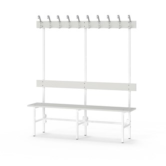 Novis Elite enkel omklädningsbänk 150 cm vitt stativ