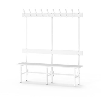 Novis Elite enkel omklädningsbänk 150 cm vitt stativ