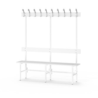 Novis Elite enkel omklädningsbänk 150 cm vitt stativ