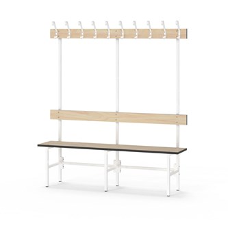 Novis Compact enkel omklädningsbänk 150 cm vitt stativ
