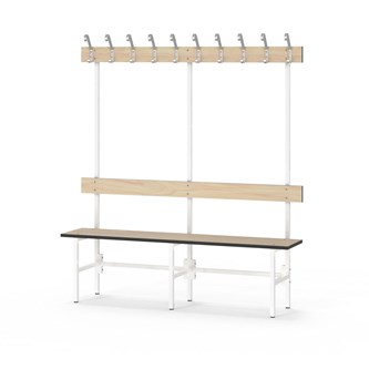 Novis Compact enkel omklädningsbänk 150 cm vitt stativ