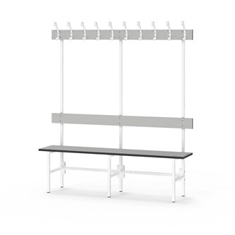 Novis Compact enkel omklädningsbänk 150 cm vitt stativ