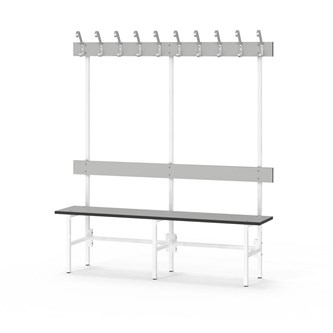 Novis Compact enkel omklädningsbänk 150 cm vitt stativ