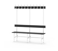 Novis Compact enkel omklädningsbänk 150 cm vitt stativ