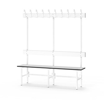 Novis Compact enkel omklädningsbänk 150 cm vitt stativ