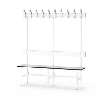 Novis Compact enkel omklädningsbänk 150 cm vitt stativ
