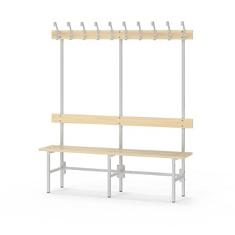 Novis Basic enkel omklädningsbänk 150 cm ljusgrå stativ