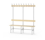 Novis Basic enkel omklädningsbänk 150 cm ljusgrå stativ