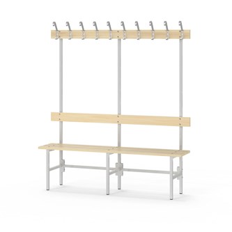 Novis Basic enkel omklädningsbänk 150 cm ljusgrå stativ