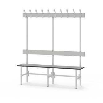 Novis Compact enkel omklädningsbänk 150 cm ljusgrå stativ