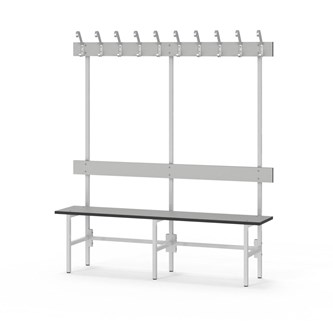Novis Compact enkel omklädningsbänk 150 cm ljusgrå stativ