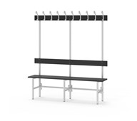 Novis Compact enkel omklädningsbänk 150 cm ljusgrå stativ