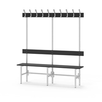 Novis Compact enkel omklädningsbänk 150 cm ljusgrå stativ