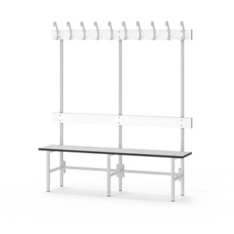 Novis Compact enkel omklädningsbänk 150 cm ljusgrå stativ