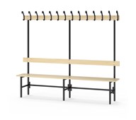 Novis Basic enkel omklädningsbänk 200 cm svart stativ