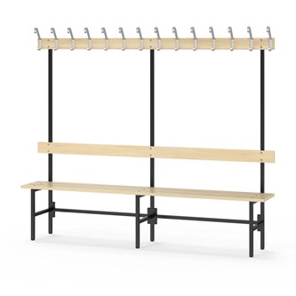 Novis Basic enkel omklädningsbänk 200 cm svart stativ