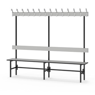Novis Compact enkel omklädningsbänk 200 cm svart stativ