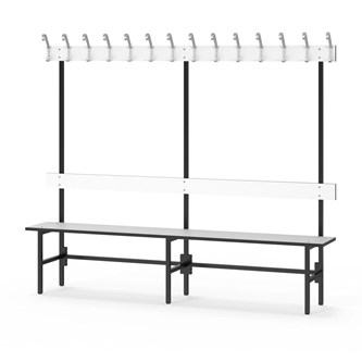 Novis Compact enkel omklädningsbänk 200 cm svart stativ