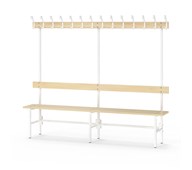 Novis Basic enkel omklädningsbänk 200 cm vitt stativ