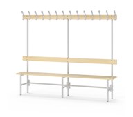 Novis Basic enkel omklädningsbänk 200 cm ljusgrå stativ