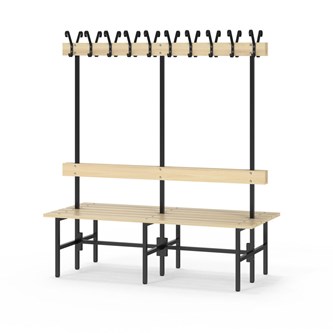 Novis Basic dubbel omklädningsbänk 150 cm svart stativ