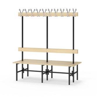 Novis Basic dubbel omklädningsbänk 150 cm svart stativ