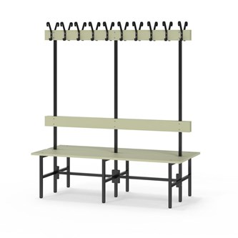 Novis Elite dubbel omklädningsbänk 150 cm svart stativ
