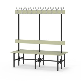 Novis Elite dubbel omklädningsbänk 150 cm svart stativ