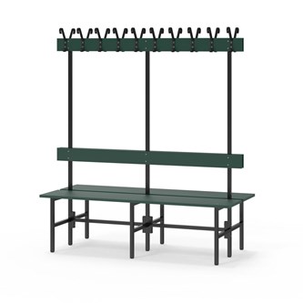Novis Elite dubbel omklädningsbänk 150 cm svart stativ