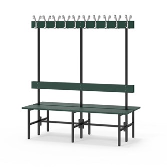 Novis Elite dubbel omklädningsbänk 150 cm svart stativ