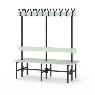 Novis Elite dubbel omklädningsbänk 150 cm svart stativ