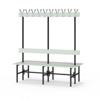 Novis Elite dubbel omklädningsbänk 150 cm svart stativ