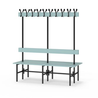 Novis Elite dubbel omklädningsbänk 150 cm svart stativ