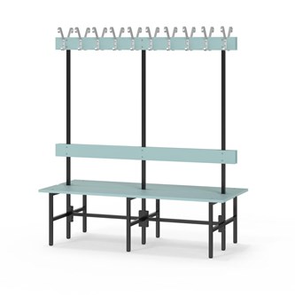 Novis Elite dubbel omklädningsbänk 150 cm svart stativ