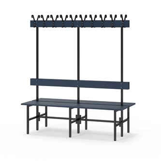 Novis Elite dubbel omklädningsbänk 150 cm svart stativ