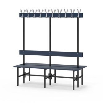 Novis Elite dubbel omklädningsbänk 150 cm svart stativ