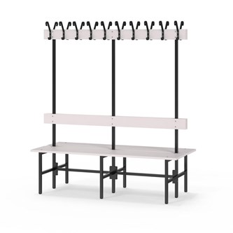 Novis Elite dubbel omklädningsbänk 150 cm svart stativ