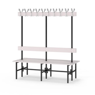 Novis Elite dubbel omklädningsbänk 150 cm svart stativ