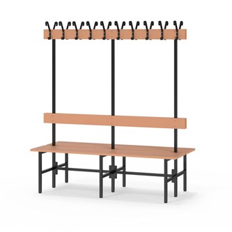 Novis Elite dubbel omklädningsbänk 150 cm svart stativ