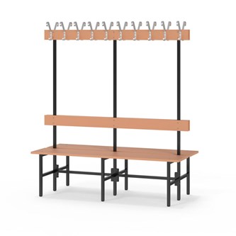 Novis Elite dubbel omklädningsbänk 150 cm svart stativ