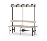 Novis Elite dubbel omklädningsbänk 150 cm svart stativ
