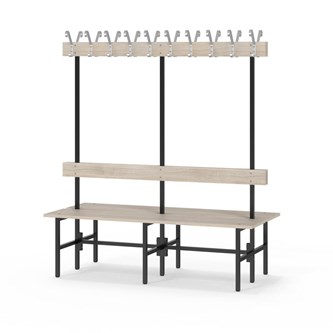 Novis Elite dubbel omklädningsbänk 150 cm svart stativ