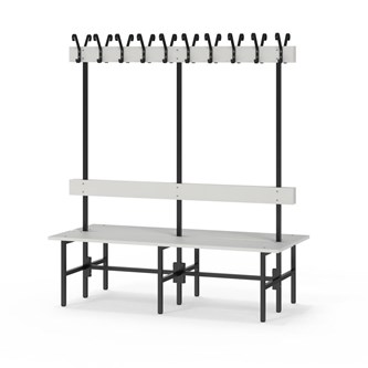Novis Elite dubbel omklädningsbänk 150 cm svart stativ