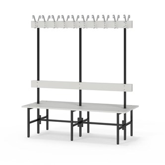 Novis Elite dubbel omklädningsbänk 150 cm svart stativ
