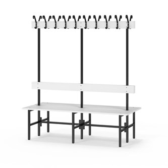 Novis Elite dubbel omklädningsbänk 150 cm svart stativ
