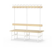 Novis Basic dubbel omklädningsbänk 150 cm vitt stativ