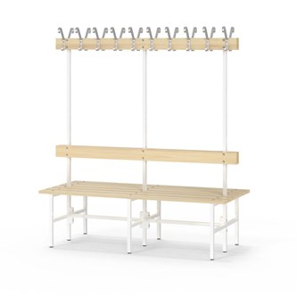 Novis Basic dubbel omklädningsbänk 150 cm vitt stativ