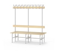 Novis Basic dubbel omklädningsbänk 150 cm ljusgrå stativ