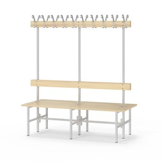 Novis Basic dubbel omklädningsbänk 150 cm ljusgrå stativ
