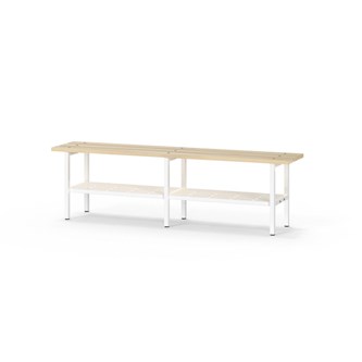 Novis Basic sittbänk med skohylla 150 cm vitt stativ